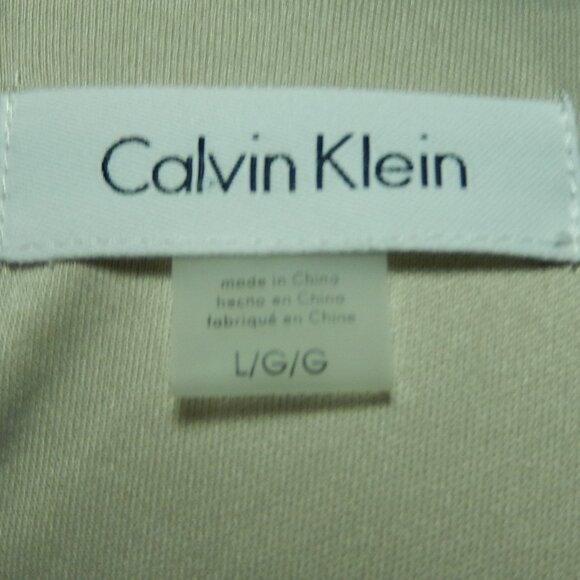 Calvin Klein Taupe Full Pleated Front Bubble Hem Sleeveless Career Top Large EUC - Picture 10 of 12